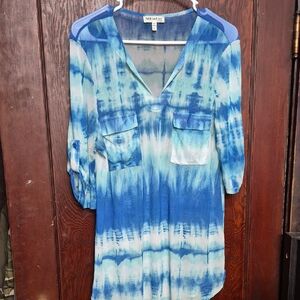 Faith and Joy Blue Tie-Dye Blouse